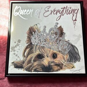 yorkie dog picture with crown for a diva dog 😂